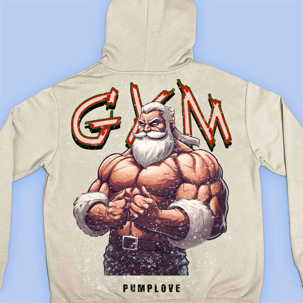 Gym Santa - Premium Hoodie Unisex Baktryck