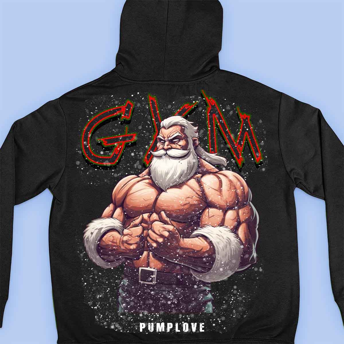 Gym Santa - Premium Hoodie Unisex Baktryck