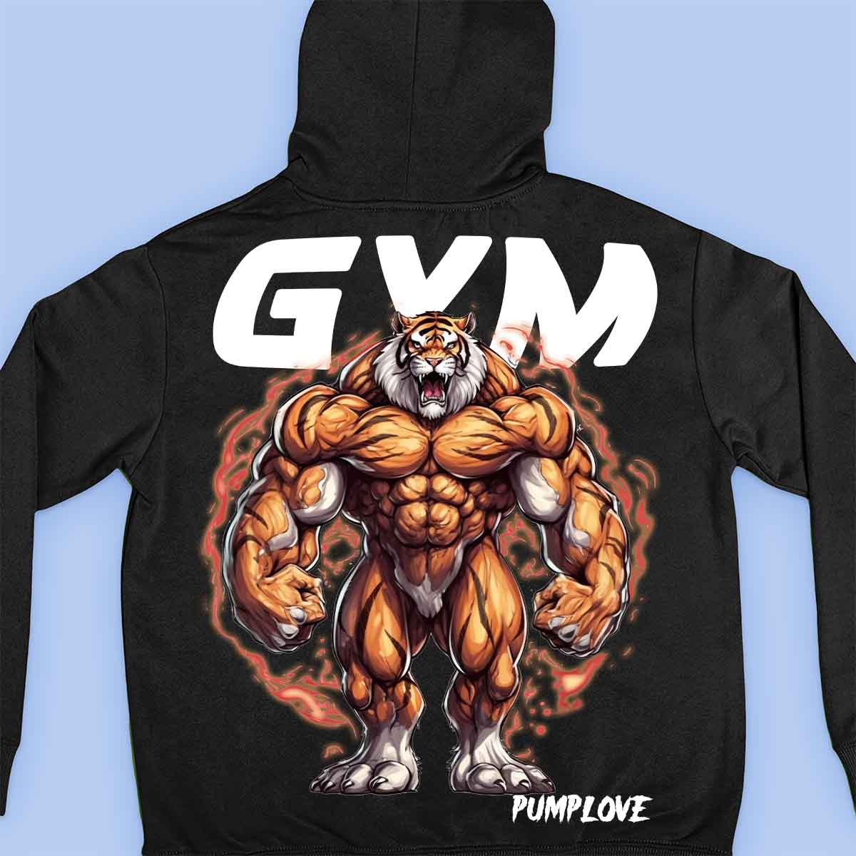 Gym Tiger - Premium Hoodie Unisex Baktryck