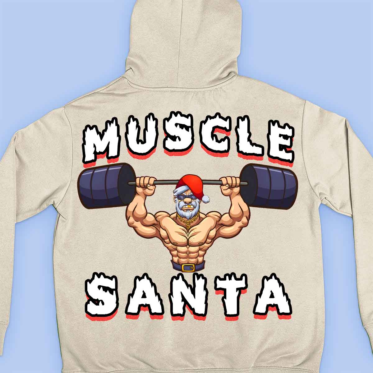 Muscle Santa - Premium Hoodie Unisex Baktryck