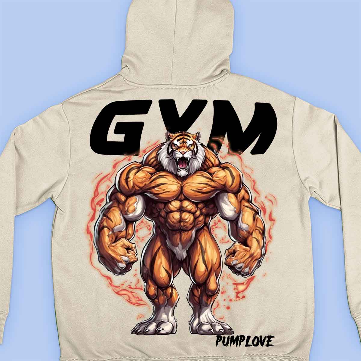 Gym Tiger - Premium Hoodie Unisex Baktryck