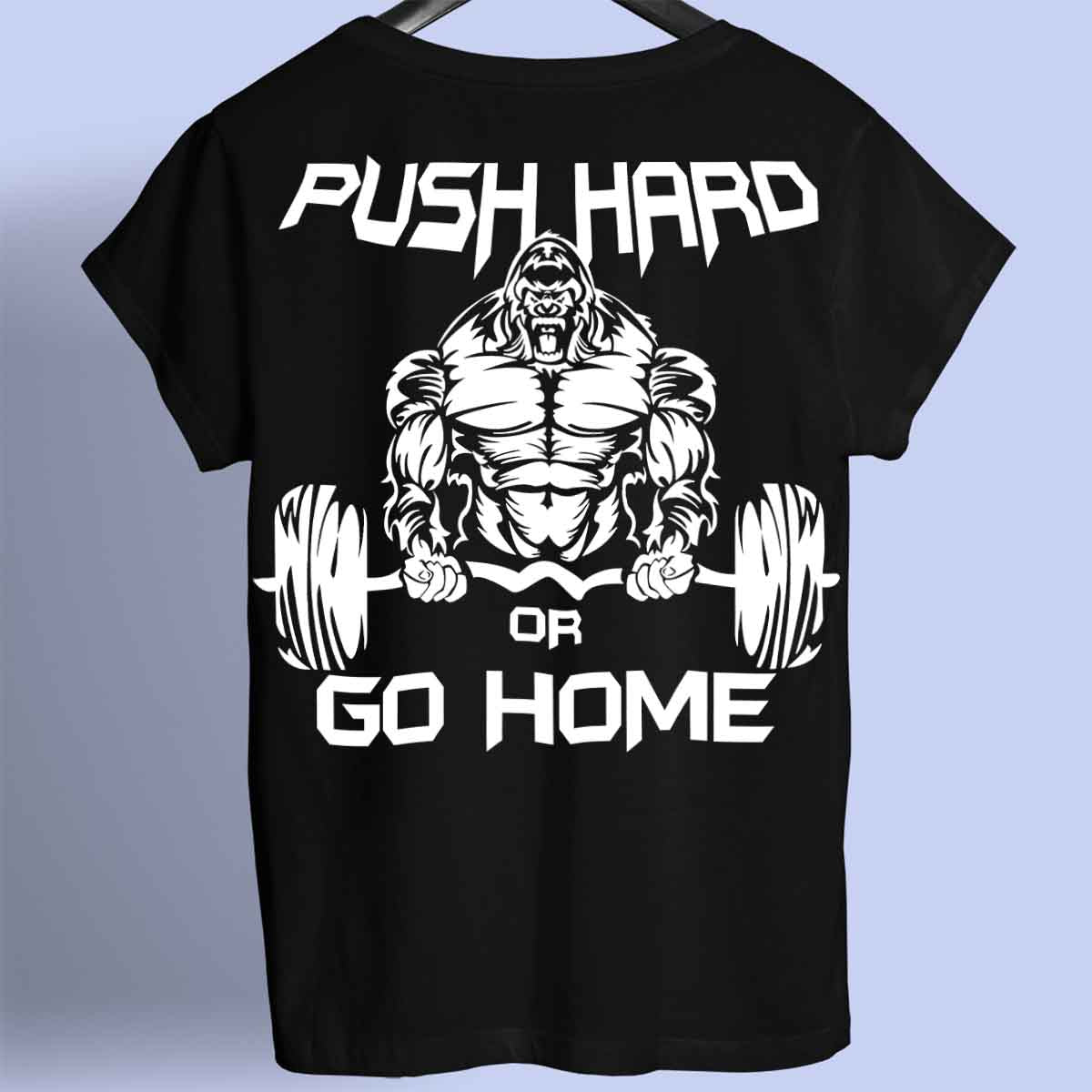 Push Hard - Premiumskjorta Unisex Baktryck