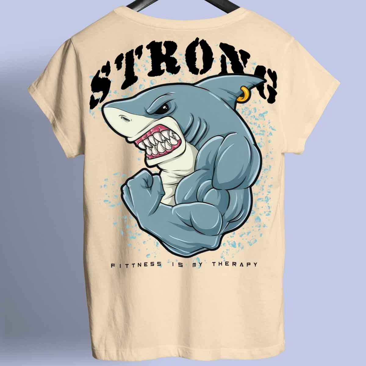 Strong Shark - Premium T-shirt Unisex Baktryck