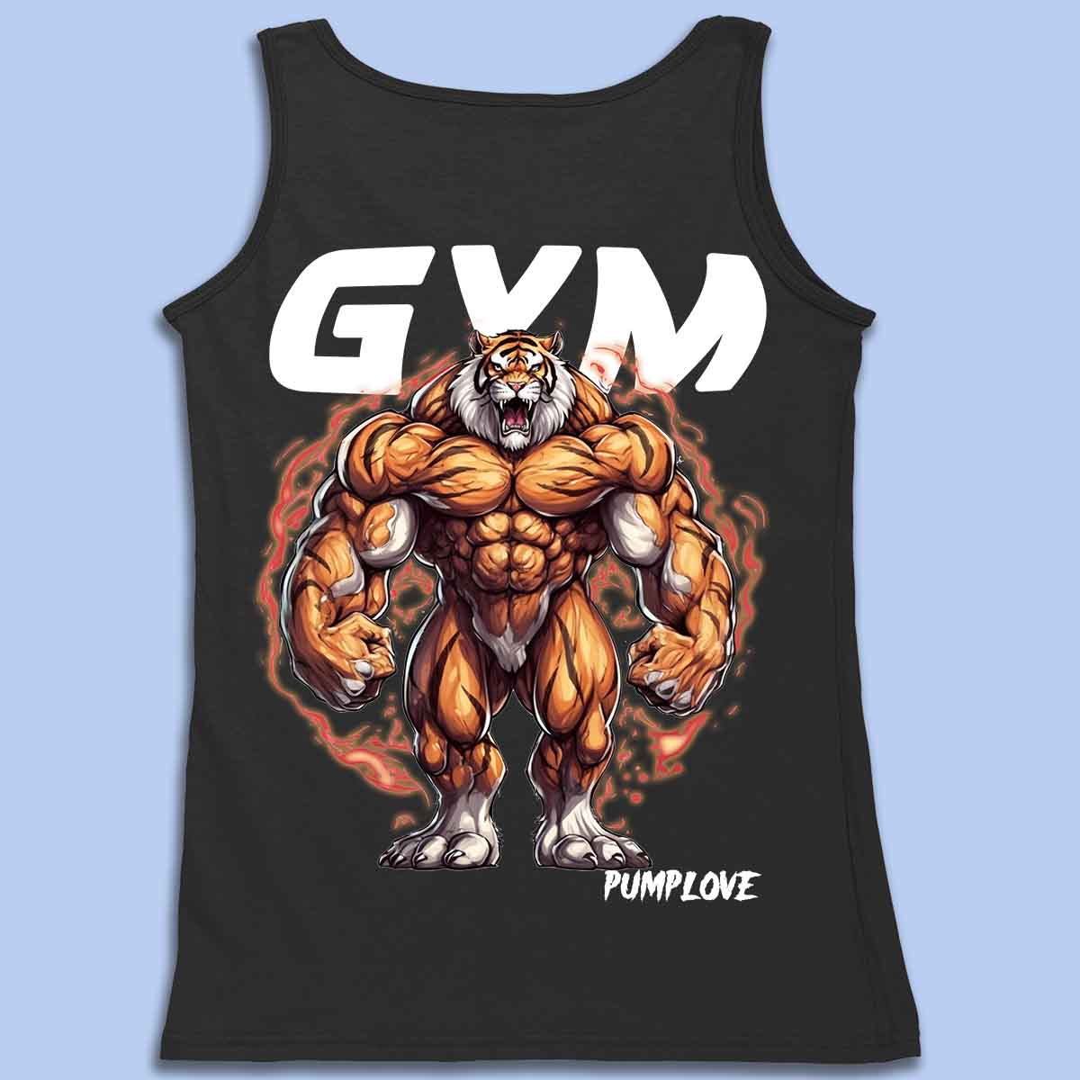 Gym Tiger - Premium linne Unisex Baktryck