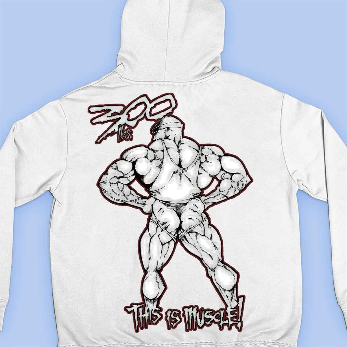 300lbs - Premium Hoodie Unisex Baktryck